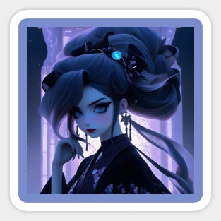 Japanese gothic girl Sticker